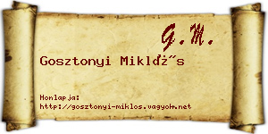 Gosztonyi Miklós névjegykártya