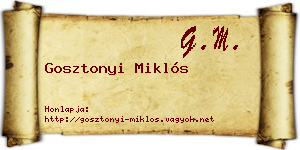 Gosztonyi Miklós névjegykártya